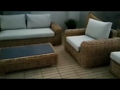 Grupo exterior luxuoso moderno tradicional da mobília para o Rattan de vime Sofa Set do jardim do hotel