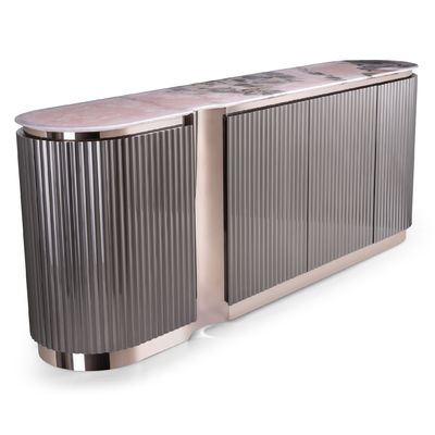 Bom preço Aparador de aço inoxidável luxuoso da parte superior do mármore do OEM do ODM da tabela de console em linha