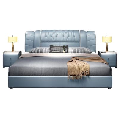 comprar Cama moderna do couro do armazenamento da cama de couro luxuosa macia do hotel online manufacture