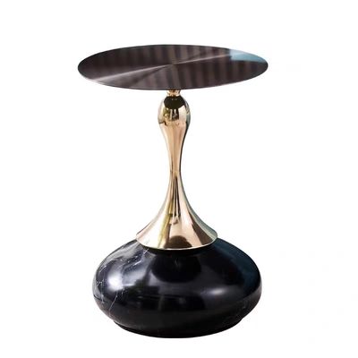 comprar Tabela de aço inoxidável dourada da mobília do hotel com a placa baixa redonda bonita da rocha online manufacture