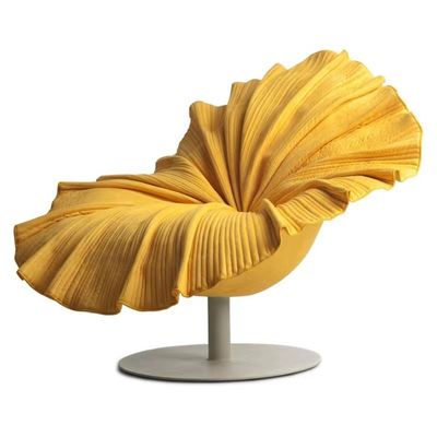 comprar Base de aço inoxidável da sala de exposições luxuosa clara nórdica do hotel da cadeira da pétala da flor de veludo online manufacture