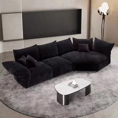 comprar Sofá estrangeiro da tela da sala de Sofa Italian Hotel Villa Living de veludo do preto da pétala online manufacture