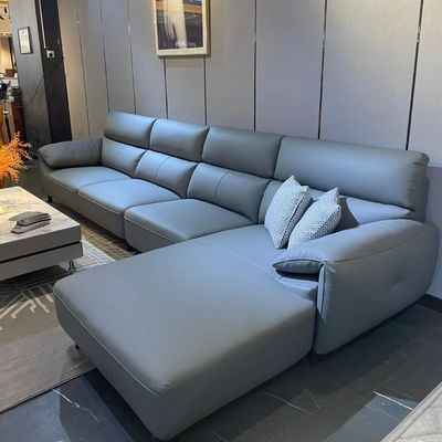 comprar Esponja Sofa Bed Blue Leather feito sob encomenda da curvatura 3.25m para a casa do hotel online manufacture