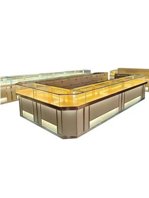 comprar Decoração de loja personalizada luxuosa moderna dos armários de exposição do ODM do OEM online manufacture