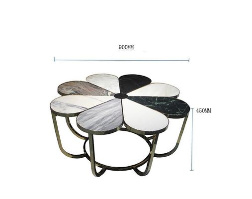 comprar Tabela de chá de mármore do lazer nórdico do metal da mobília da entrada do hotel da forma da flor online manufacture