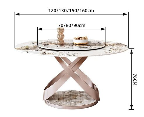 comprar Mesa redonda do mármore moderno luxuoso claro com a mesa de jantar do agregado familiar da plataforma giratória online manufacture