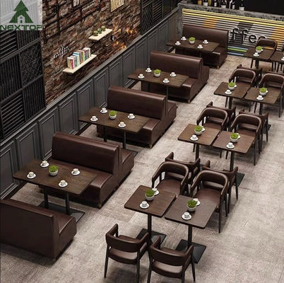 comprar Hotel de couro da barra do café da cafetaria de Sofa Chair Table Set For da cabine do restaurante do vintage online manufacture