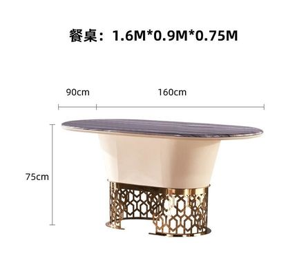 comprar Mesa de jantar de mármore oval simples da mobília leve moderna do restaurante do hotel online manufacture