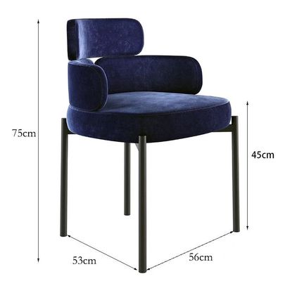 comprar Metal criativo luxuoso claro Art Velvet Armrest Dining Chair da mobília do restaurante do hotel online manufacture