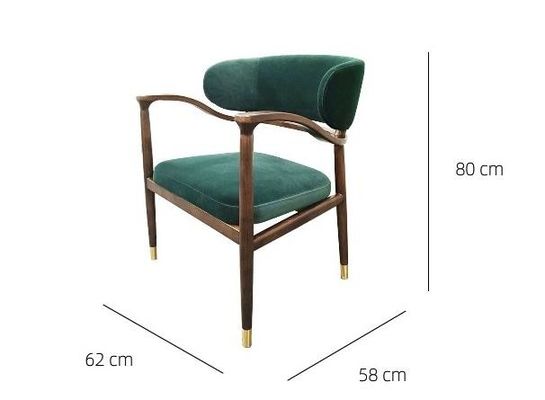 comprar Amigável para a pele Mobiliário de hotel de luxo de madeira maciça Bracelete de seda Cadeira de jantar de veludo online manufacture