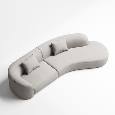 comprar Rice White Hotel Lobby Sofá Curvo Interior Moderno Sofá de Tecido Teddy online manufacture