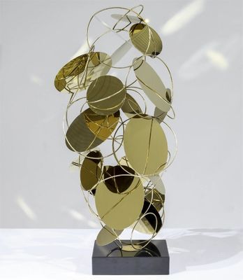 comprar Sweet Design Moderno Luxo de Aço Inoxidável Rosa de Ouro Escultura de Pavimento Para Decoração online manufacture