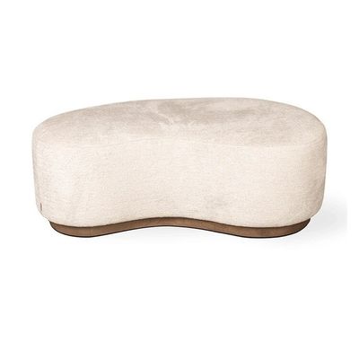 Bom preço Quarto de hotel Sofá de almofada estilo escandinavo Base de madeira de 1-2 lugares Banco final de cama em linha