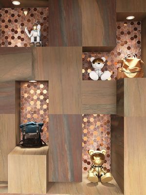 comprar Ecrãs de parede de mosaicos hexagonais de metal criam espaços de luxo vintage para hotéis online manufacture