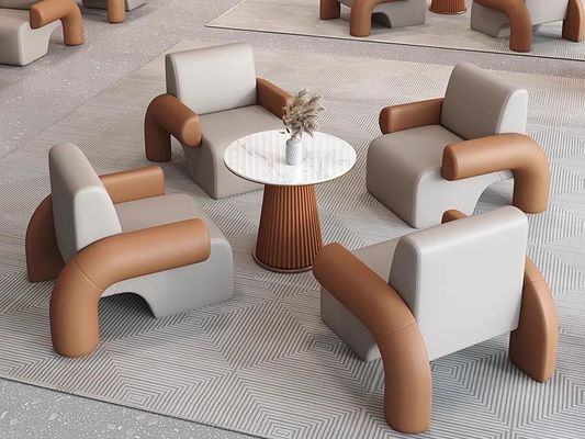 Bom preço Negociação de mobiliário do lobby de hotel de cinco estrelas combinação de sofá mesa e cadeira em linha