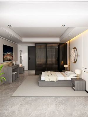 comprar Projeto de personalização de acabamento de móveis de madeira do quarto do hotel Star moderno online manufacture