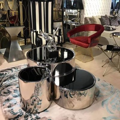 A mesa de centro galvanizada de aço inoxidável moderna ajustou redonda extremidade do metal