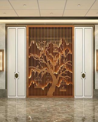 O patamar de aço inoxidável da separação da sala do metal da mobília do hotel do OEM do ODM tornou ôco para fora