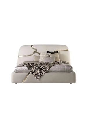 O rei Upholstered Platform Bed de Lapiaz embutiu o ouro de aço inoxidável