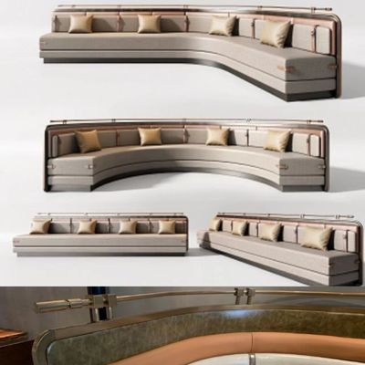 U luxuoso antigo para dar forma semi ao restaurante de couro de assentamento Sofa Seats do hotel da cabine do círculo