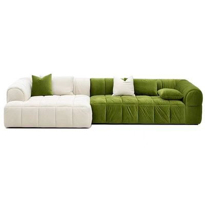 A tela tomada partido dobro geou o veludo retro Sofa Square Combination