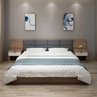 Bom preço Cama macia do quarto contínuo branco luxuoso clássico do hotel da cama de casal do carvalho em linha