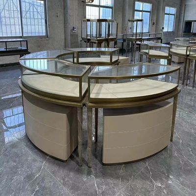 Mostra moderna feita sob encomenda da exposição da joia em volta do armário superior contrário