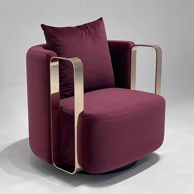 Costume luxuoso criativo fúcsia da poltrona de Sofa Chair Gold Stainless Steel de veludo