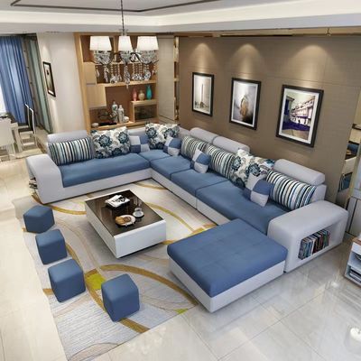 Sala de visitas feita sob encomenda esmagada de Sofa Bed Leather Border da tela de veludo