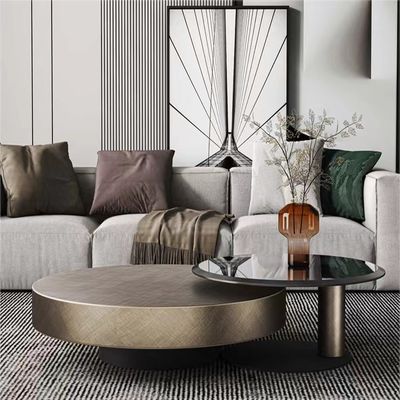 Bom preço Mesas de centro modernas luxuosas feitas sob encomenda da combinação oval luxuosa clara da mesa de centro do metal em linha