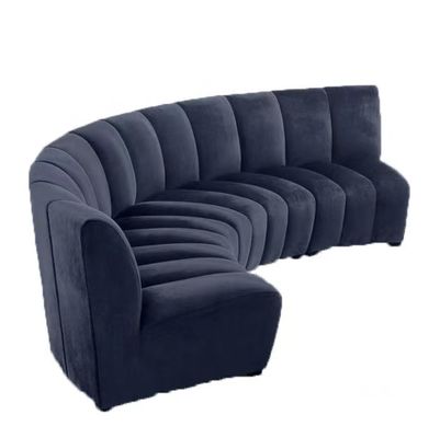 Sofá moderno de veludo de Sofa Hotel Lobby Curve Arc de veludo dos azuis marinhos da sala de visitas