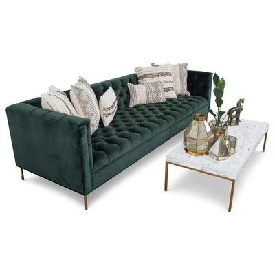 Hunter Marble Green Velvet Sofa ajustou o ODM do sofá da entrada do hotel