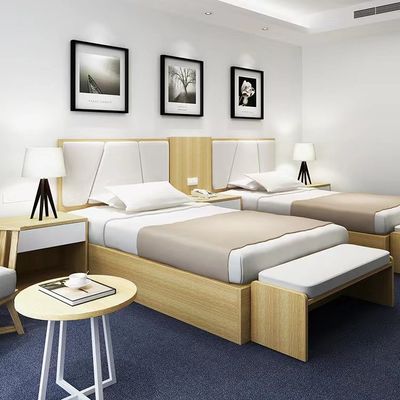 Madeira maciça estofada comercial feita sob encomenda da cama do armazenamento para a casa da casa de campo do hotel