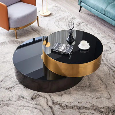 De aço inoxidável moderno da mesa de centro do hotel da sala de visitas do vidro temperado