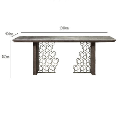 De aço inoxidável retangular da mesa de jantar de mármore feita sob encomenda minimalista italiana