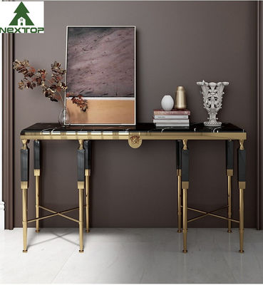 Tabela decorativa de mármore de aço inoxidável da entrada do console do ouro moderno da mobília do hotel de luxo