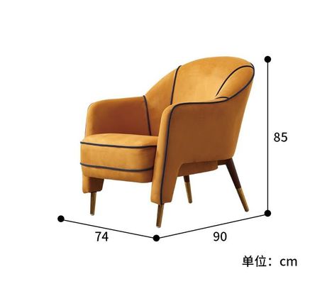 Bom preço Metal retro da poltrona da mobília europeia da entrada do hotel o único geou o veludo Sofa Chair preguiçoso em linha