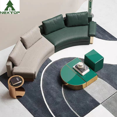 Combinação Sofa Set Leather Curved da recepção da mobília da entrada do hotel da parte alta