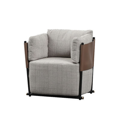 Único Sofa Chair Modern Leisure Fabric nórdico de aço inoxidável