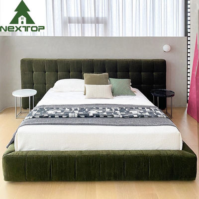 A mobília moderna do quarto do recurso do hotel ajusta camas de veludo do rei Size Luxury Green