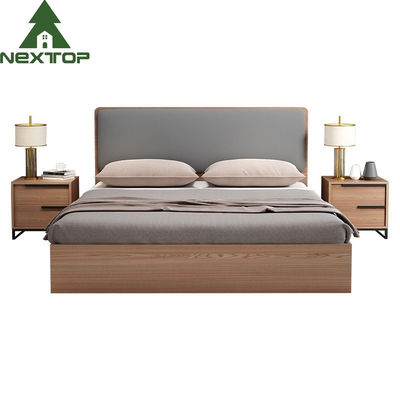 Mobiliário de quarto de hotel moderno Estrutura de madeira Cama de armazenamento dupla Para casa