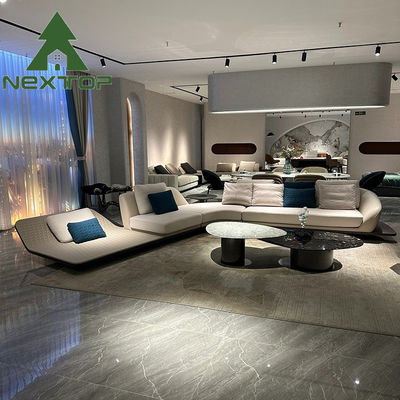 60D Esponja Deluxe Sofá Curvo Conjunto Mobiliário Italiano Moderno Sofas de Couro em Forma de L