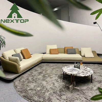 Sofá de luxo interior sob medida Mobiliário Elegante Sofá de banco curvo