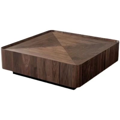 Tabela de Café de Noz Negra Tabela de Chá de Luxo de Luz Nórdica Quadrada Para Escritório de Lobby