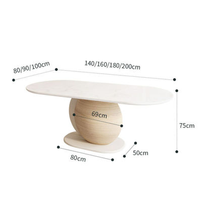 Bom preço Mobiliário de hotel e restaurante nórdico Estilo minimalista Madeira Personalidade criativa Mesa de jantar de mármore oval em linha