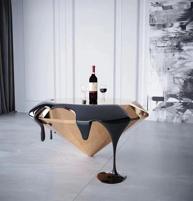 Mesa de café de fibra de vidro multicolor Design italiano exclusivo Forma de lava de diamante