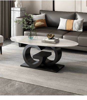 Minimalista Italiano Criativo Oval Mármore Top Mesa de Café Dimensões Personalizadas