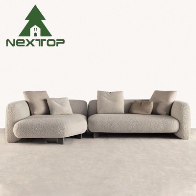 Sofá Moderno Estilo Creme Lobby Casual Recepção Sofá Conjunto Tecido de Algodão