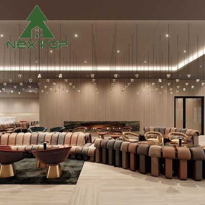 Sofá de bancada de cartão curvo personalizável para lobby do hotel e Grand Villa em tamanho personalizado