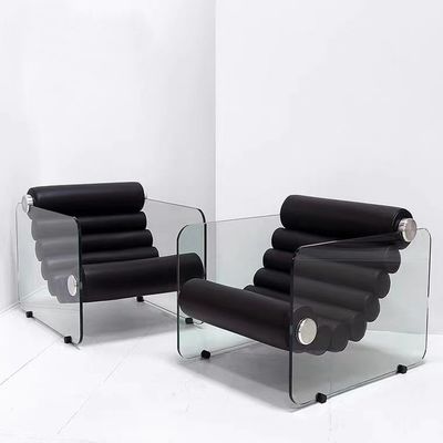 Simples Transparente Acrílico Recreio Single Chair em forma de fibra de vidro Recliner